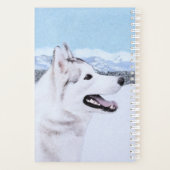 Sibirischer Husky (Silber und Weiß) Malerei Planer (Rückseite)