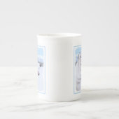 Sibirischer Husky (Silber und Weiß) Malerei Porzellantasse (Vorderseite)