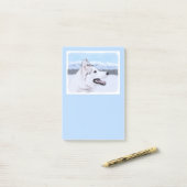 Sibirischer Husky (Silber und Weiß) Malerei Post-it Klebezettel (Auf Schreibtisch)