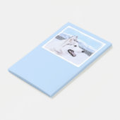 Sibirischer Husky (Silber und Weiß) Malerei Post-it Klebezettel (angewinkelt)