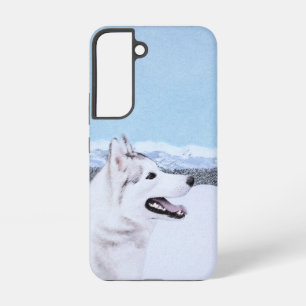 Sibirischer Husky (Silber und Weiß) Malerei Samsung Galaxy Hülle