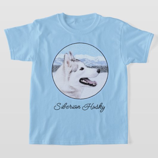 Sibirischer Husky (Silber und Weiß) Malerei T-Shirt (Ablage )