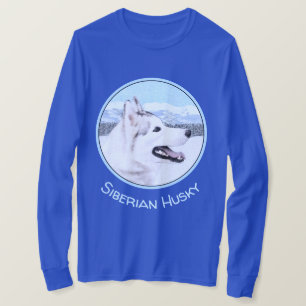 Sibirischer Husky (Silber und Weiß) Malerei T-Shirt
