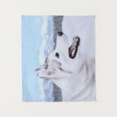 Sibirischer Husky (Silber und Weiß) Malerei Wandteppich (Vorderseite)