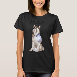 Sibirischer Husky und Rose T-Shirt