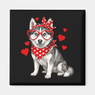 Sibirischer Husky Valentinstag Liebhaber Hund Herz Magnet