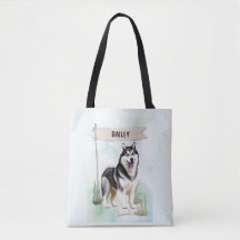 Sibirischer Husky Wasserfarbe Personalisierter Hun