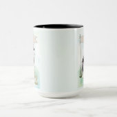Sibirischer Husky Wasserfarben Personalisierter Hu Tasse (Zentrum)