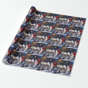 Sibirischer Husky Weihnachtsfestzeit Geschenkpapier