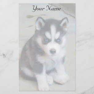 Sibirischer Husky-Welpe stationär Briefpapier
