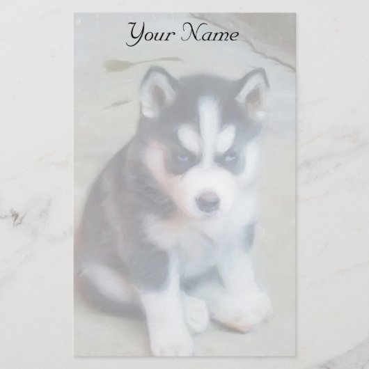 Sibirischer Husky-Welpe stationär Briefpapier (Vorderseite)