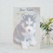 Sibirischer Husky-Welpe stationär Briefpapier (Stehend Vorderseite)