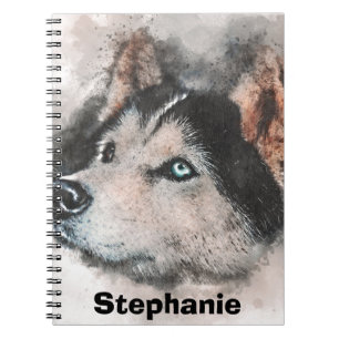 sibirischer Husky zeichnend, Husky-Liebhaber Notizblock