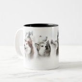 Sibirischer Husky Zweifarbige Tasse (Vorderseite Links)