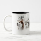 Sibirischer Husky Zweifarbige Tasse (Links)