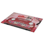 Sibirischer Huskyfahrer mit Herzvalentiner Schneidebrett (Ecke)