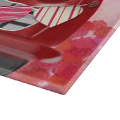 Sibirischer Huskyfahrer mit Herzvalentiner Schneidebrett (Ecke)