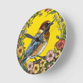 Sibirischer Jay-Vogel Runde Wanduhr (Winkel)