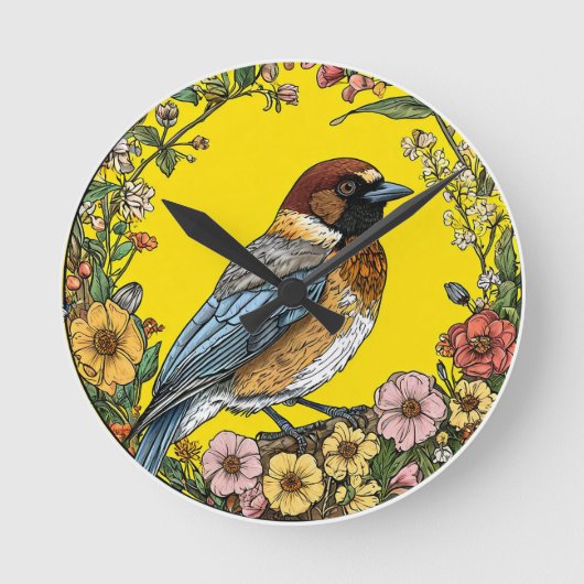 Sibirischer Jay-Vogel Runde Wanduhr (Vorderseite)