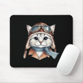 Sibirischer Katzenpilotenaufkleber Mousepad (Mit Mouse)