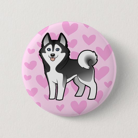 Sibirischer Schlittenhund-/alaskischer Button (Vorderseite)