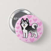 Sibirischer Schlittenhund-/alaskischer Button (Vorne & Hinten)