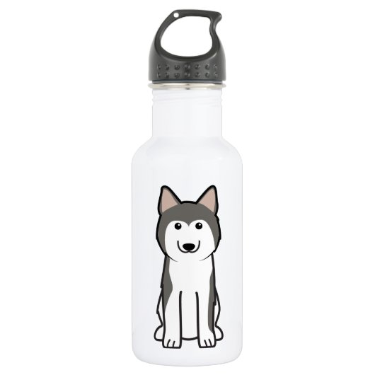 Sibirischer Schlittenhund-HundeCartoon Trinkflasche (Vorderseite)