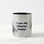 Sibirischer Schlittenhund-Kaffee-Tasse Zweifarbige Tasse (Mittel)