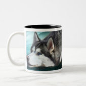 Sibirischer Schlittenhund-Kunst-Tasse Zweifarbige Tasse (Links)