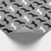 Sibirischer Schlittenhund-Silhouette-Muster Geschenkpapier (Ecke)
