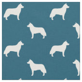 Sibirischer Schlittenhund-Silhouette-Muster Stoff (Nahaufnahme)