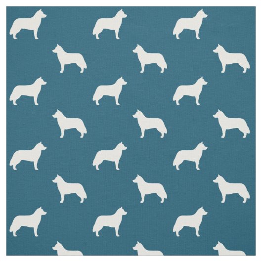 Sibirischer Schlittenhund-Silhouette-Muster Stoff (Muster)