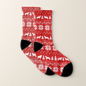 Sibirischer Schlittenhund-Silhouette-rotes Socken (Paar)