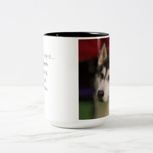 Sibirischer Schlittenhund-Tasse Zweifarbige Tasse (Mittel)