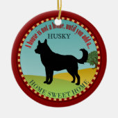 Sibirischer Schlittenhund-Zuhause Keramik Ornament (Vorne)