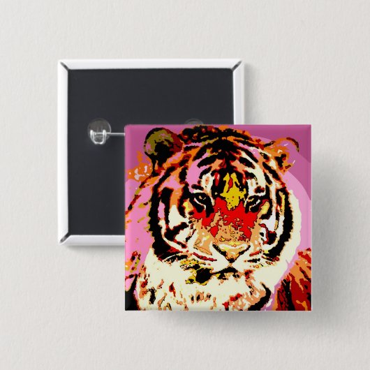 Sibirischer Tiger Button (Vorne & Hinten)