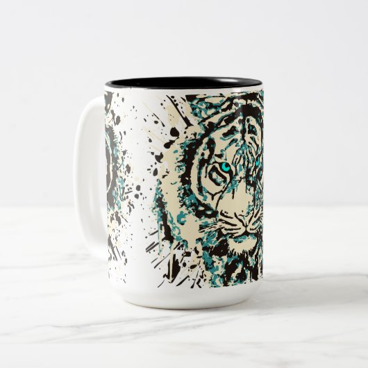 Sibirischer Tiger-Cup | Tiger-Tasse Zweifarbige Tasse (Vorderseite Links)