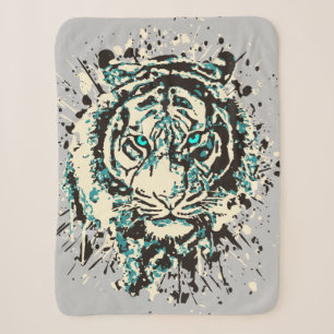Sibirischer Tiger Farbenfrohe Tiger Sherpa Blank Sherpadecke