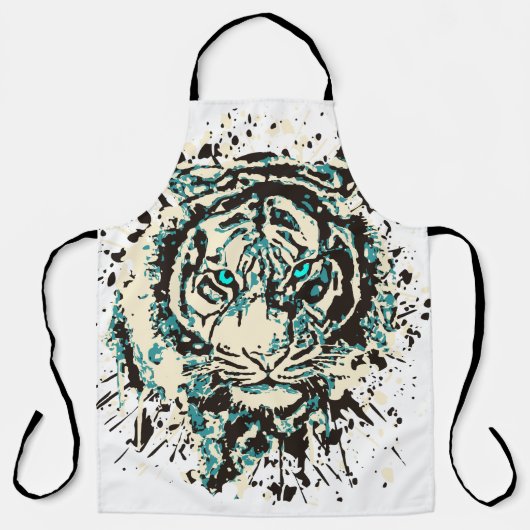 Sibirischer Tiger | Farbenfroher Tiger Zeichnend | Schürze (Vorderseite)