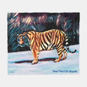 Sibirischer Tiger Fleecedecke