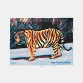 Sibirischer Tiger Fleecedecke (Vorderseite (Horizontal))