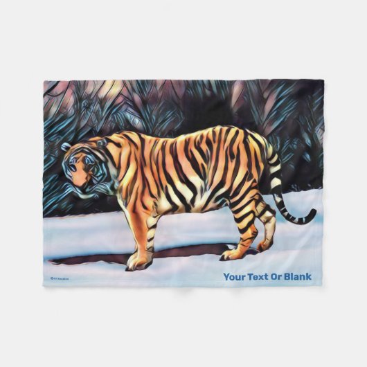 Sibirischer Tiger Fleecedecke (Vorderseite (Horizontal))