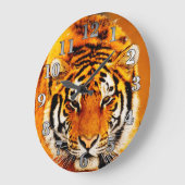 Sibirischer Tiger Große Wanduhr (Winkel)