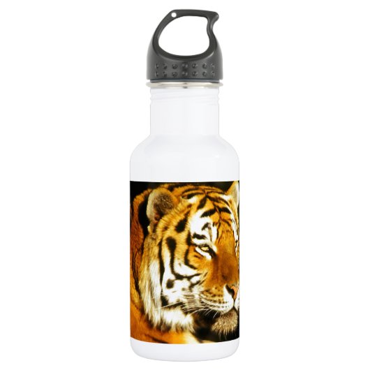 Sibirischer Tiger im Abend Edelstahlflasche (Vorderseite)