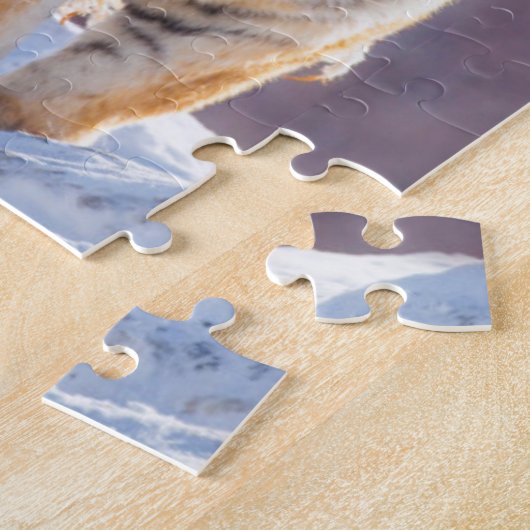 Sibirischer Tiger im Schnee, China Puzzle (Seite)