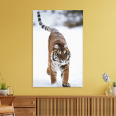 Sibirischer Tiger im Schnee Leinwanddruck (Insitu (Wohnzimmer))