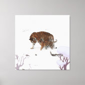 Sibirischer Tiger im Schnee Leinwanddruck (Vorderseite)