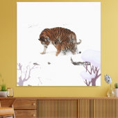 Sibirischer Tiger im Schnee Leinwanddruck (Insitu (Wohnzimmer))