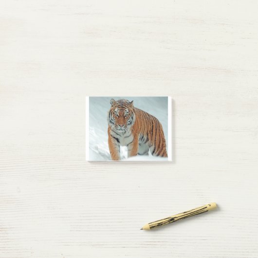 Sibirischer Tiger im Schnee Post-it Klebezettel (Auf Schreibtisch)