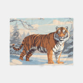 Sibirischer Tiger in Wäldern Fleecedecke (Vorderseite (Horizontal))